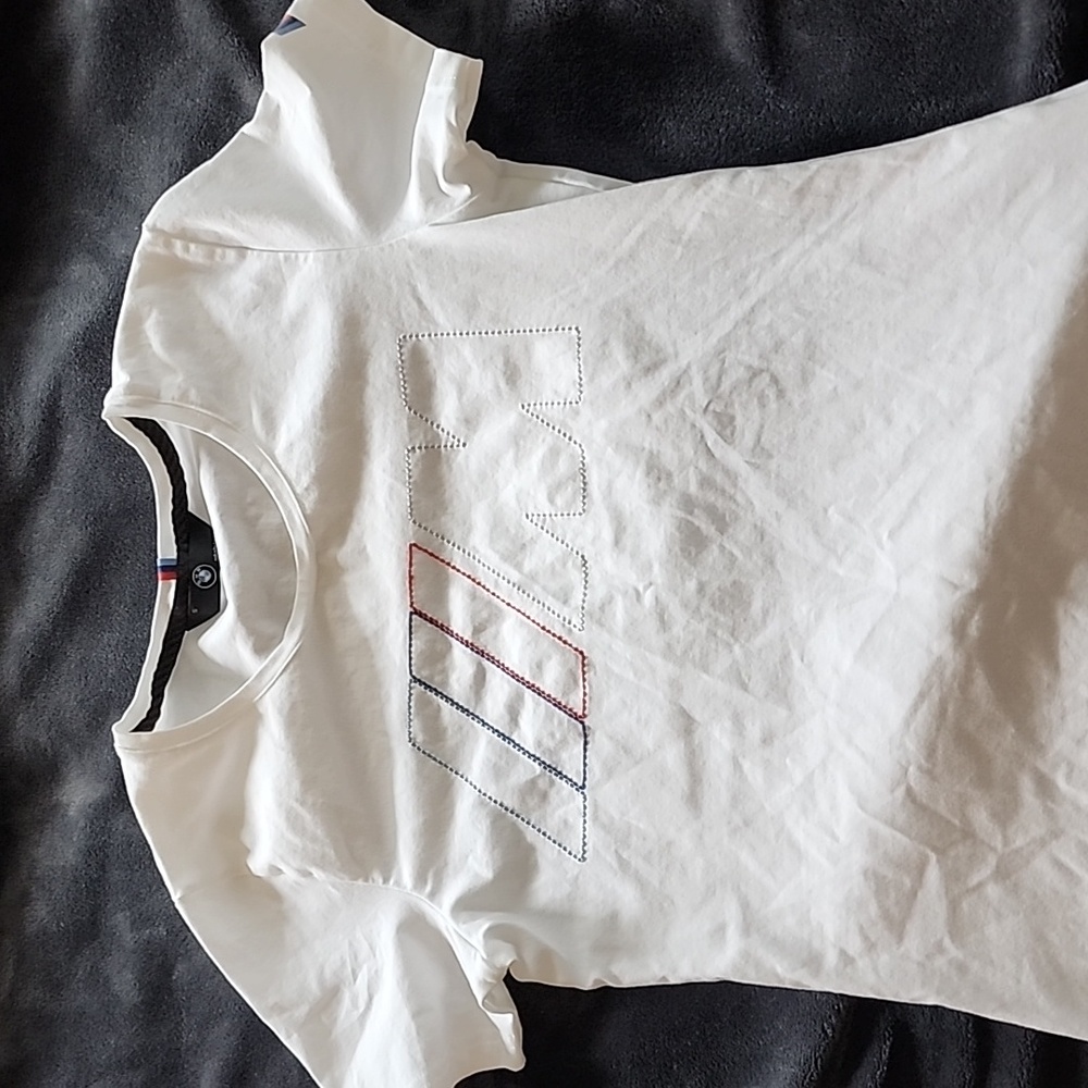 Womens tee shirt BMW, size small, white with M logo